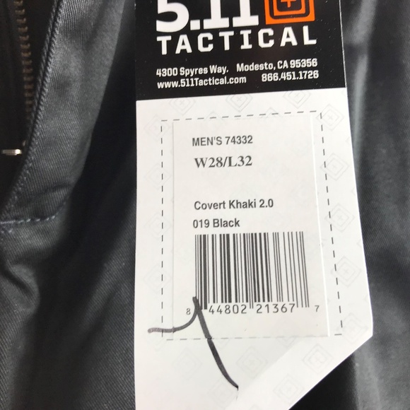 5.11 Tactical Black Covert Khaki 2.0 Pants (NW4) - Picture 5 of 7